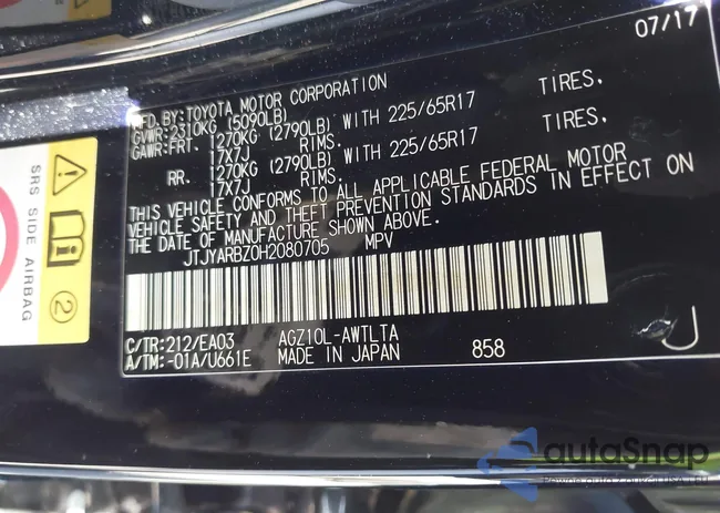 JTJYARBZ0H2080705: 44590610