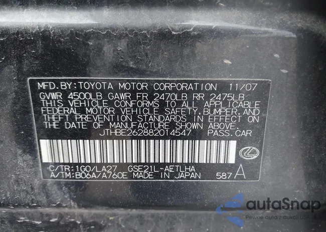 JTHBE262882014547: 44590764