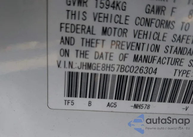 JHMGE8H57BC026304: 44590782