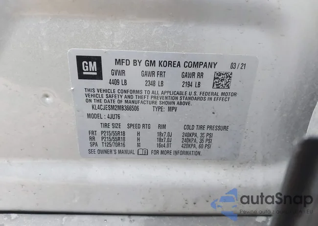 KL4CJESM2MB366506: 44590822