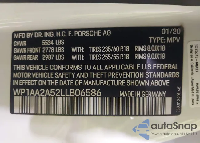 WP1AA2A52LLB06586: 44591033