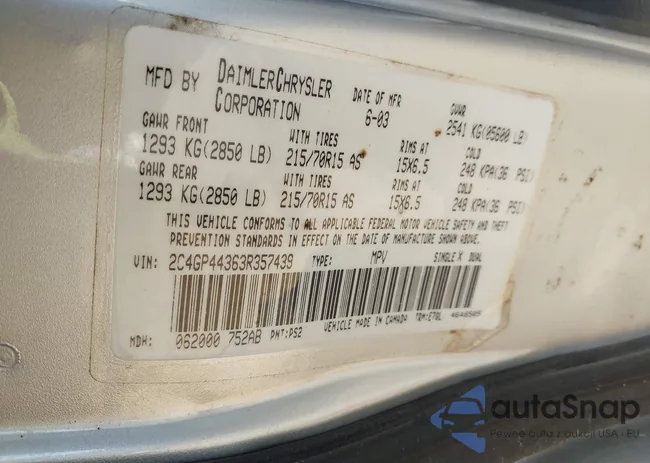 2C4GP44363R357439: 44590293