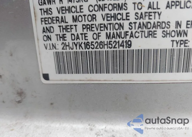 2HJYK16526H521419: 44591531