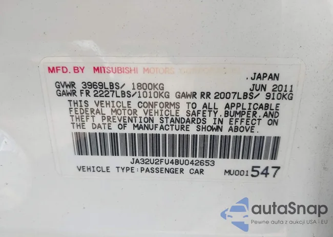 JA32U2FU4BU042653: 44591645