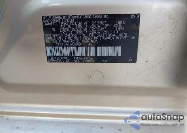 2T3BF33V79W002028: 44591652