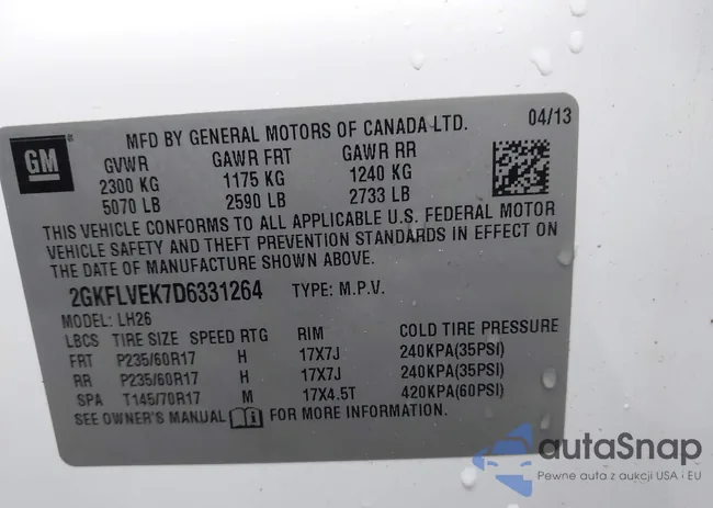 2GKFLVEK7D6331264: 44591657