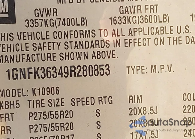 1GNFK36349R280853: 44591670