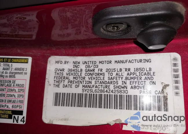 5Y2SL62864Z425830: 44591721