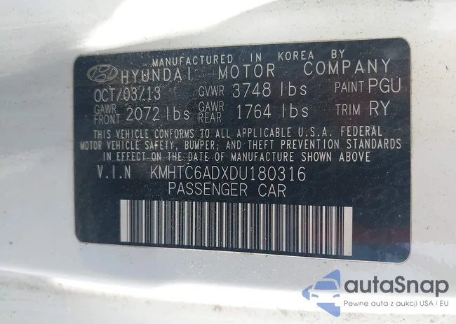 KMHTC6ADXDU180316: 44591766