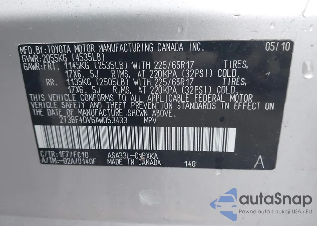 2T3BF4DV6AW053433: 44591969