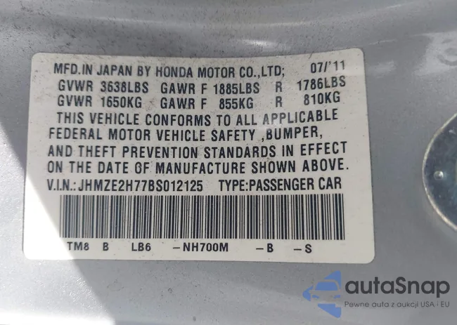JHMZE2H77BS012125: 44591433