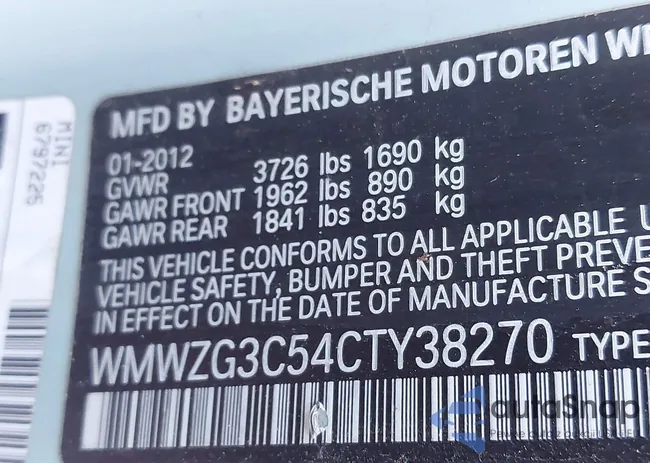 WMWZG3C54CTY38270: 44592544