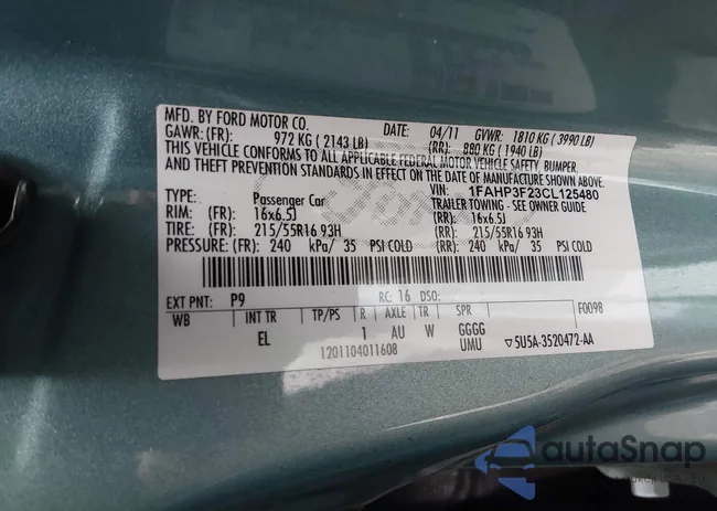 1FAHP3F23CL125480: 44592849