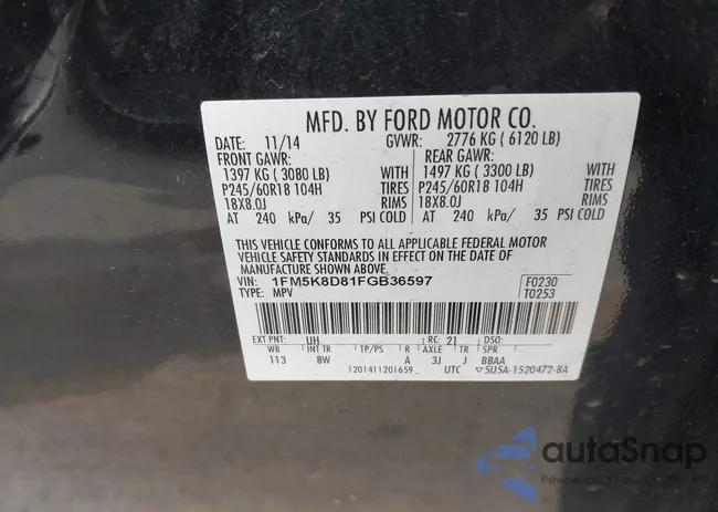 1FM5K8D81FGB36597: 44592861