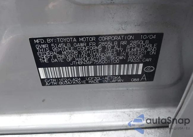 JTHBN36F755001100: 44592991