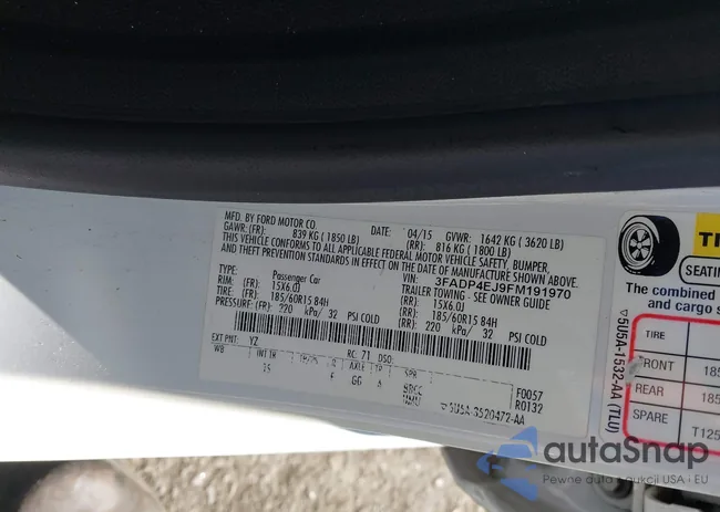 3FADP4EJ9FM191970: 44592100