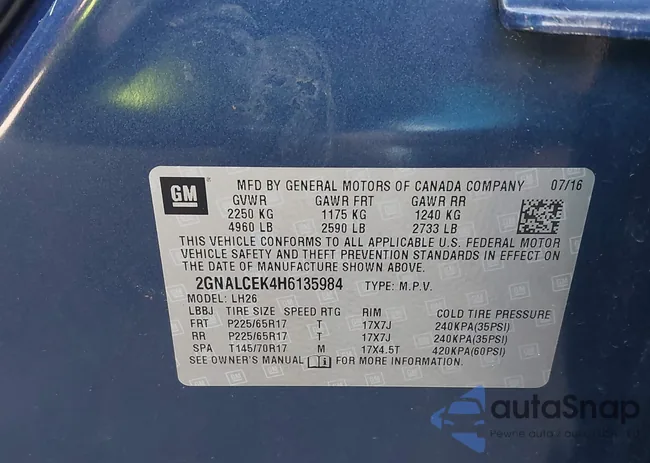 2GNALCEK4H6135984: 44593684