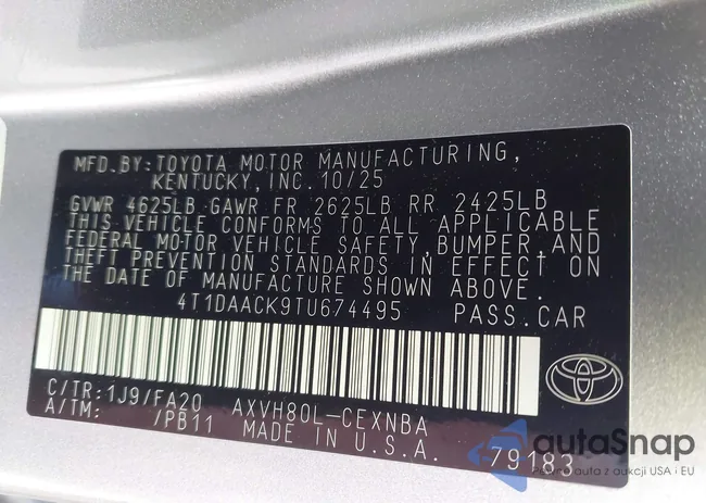 4T1DAACK9TU674495: 44593737