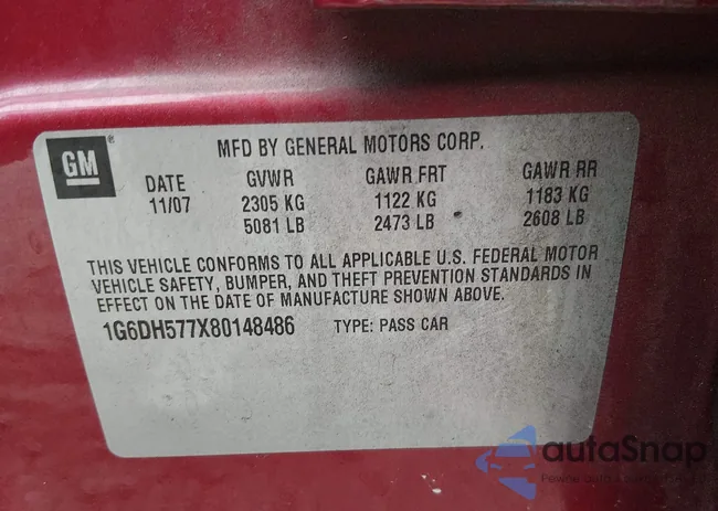 1G6DH577X80148486: 44593753