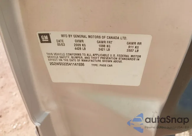 2G2WS522541141936: 44593843