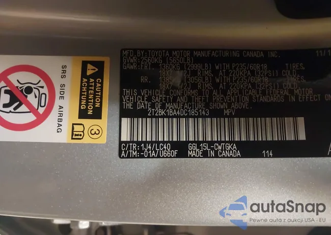 2T2BK1BA4DC185143: 44593990