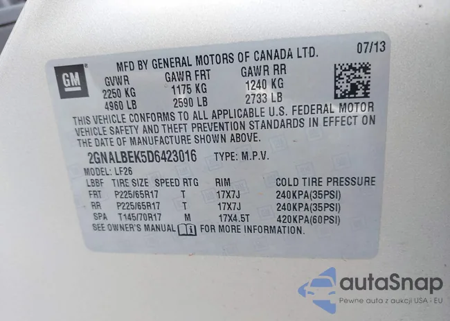 2GNALBEK5D6423016: 44594018