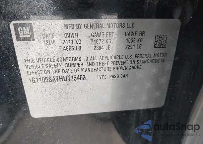 1G1105SA7HU175463: 44593155