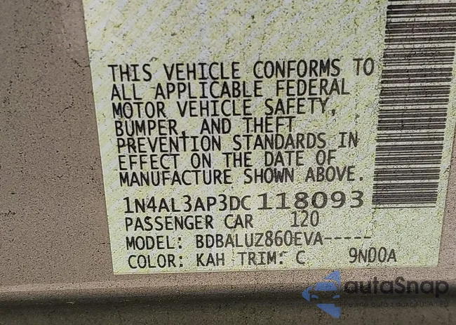 1N4AL3AP3DC118093: 44593212