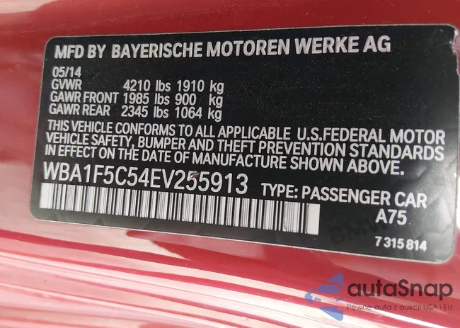 WBA1F5C54EV255913: 44593404