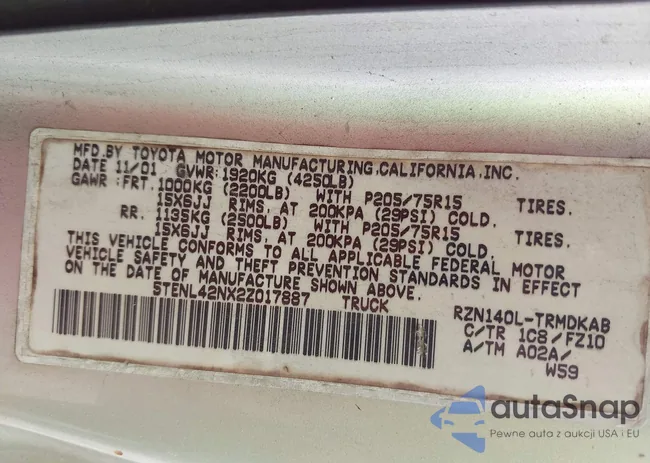 5TENL42NX2Z017887: 44593410