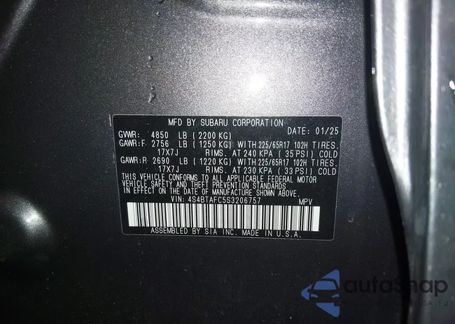 4S4BTAFC5S3206757: 44593467