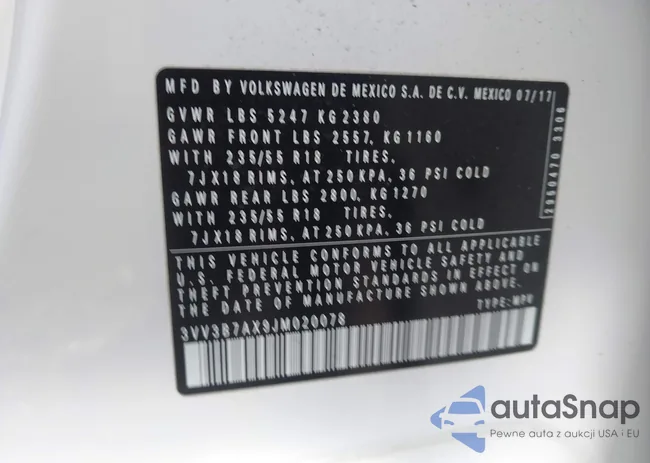 3VV3B7AX9JM020078: 44594546