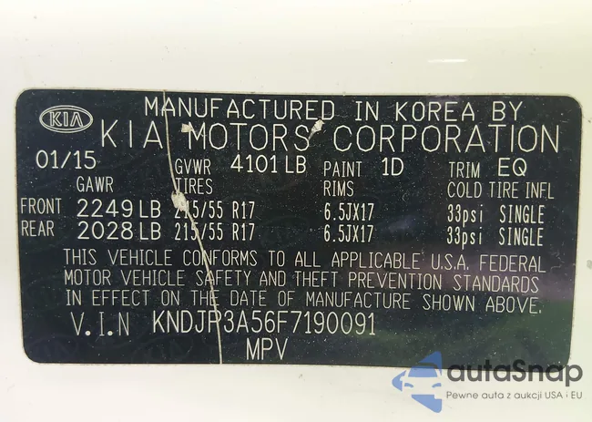 KNDJP3A56F7190091: 44594567