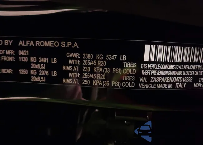 ZASPAKBNXM7D18292: 44594570