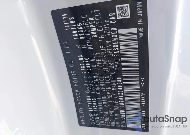 JHMBF1D70TX000580: 44594847