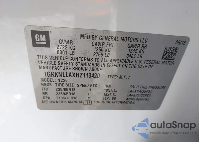 1GKKNLLAXHZ113420: 44594855