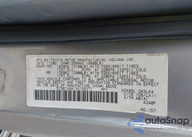 5TDBT48A13S156277: 44594977