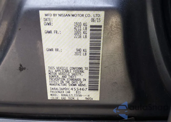 1N4AL3AP0FC455467: 44594986