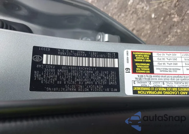 4T1DAACK8TU664198: 44595034