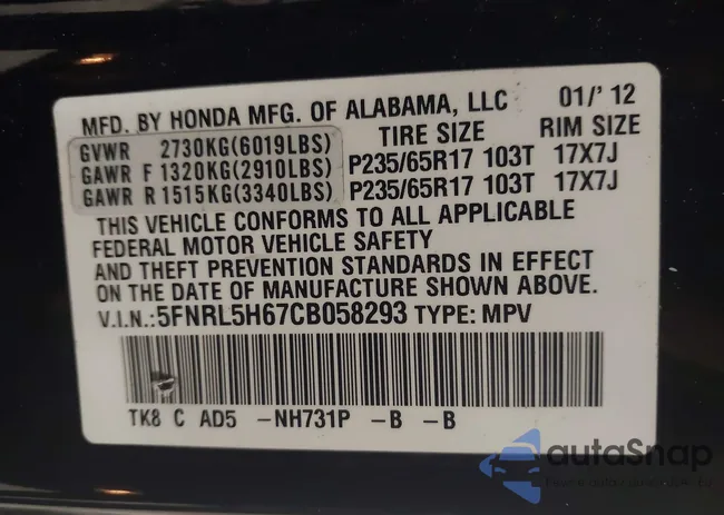 5FNRL5H67CB058293: 44594114