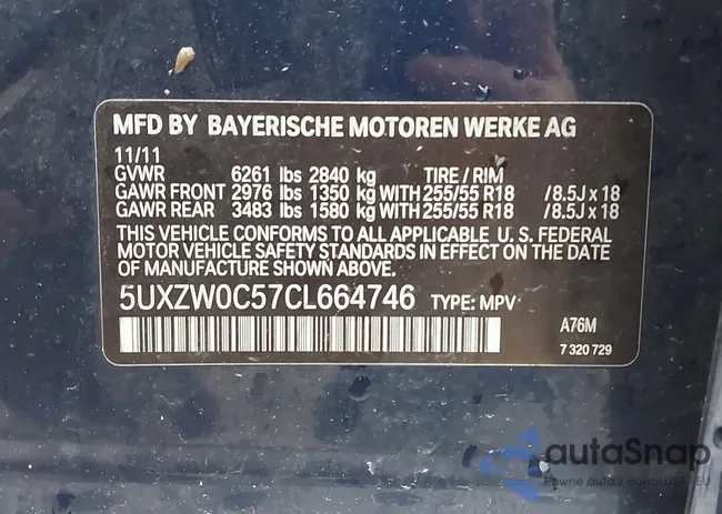 5UXZW0C57CL664746: 44594184