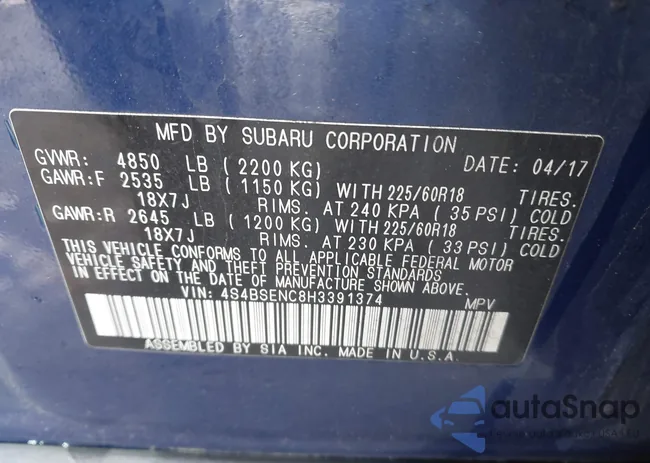 4S4BSENC8H3391374: 44595667