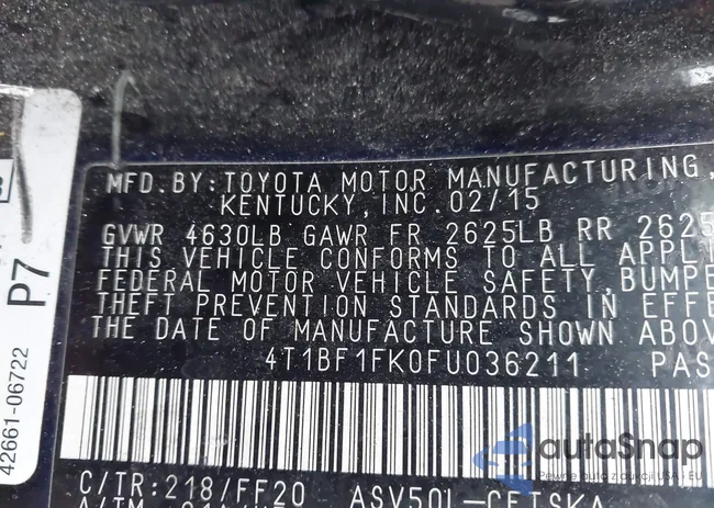 4T1BF1FK0FU036211: 44595798