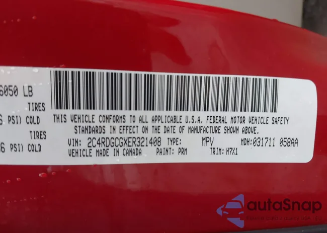 2C4RDGCGXER321408: 44595319