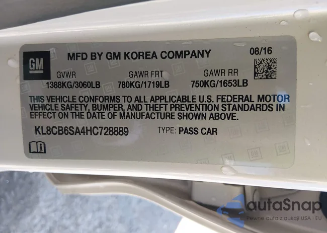 KL8CB6SA4HC728889: 44595353