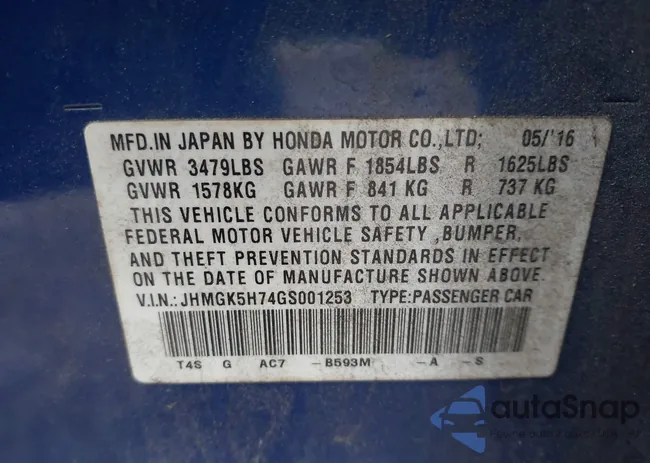 JHMGK5H74GS001253: 44596577