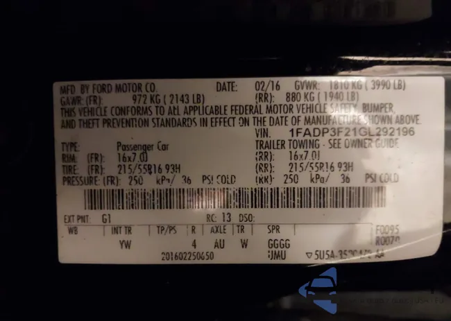 1FADP3F21GL292196: 44596860