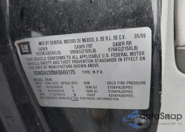 3GNDA23D06S669175: 44597021