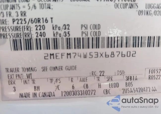 2MEFM74W53X687602: 44597042