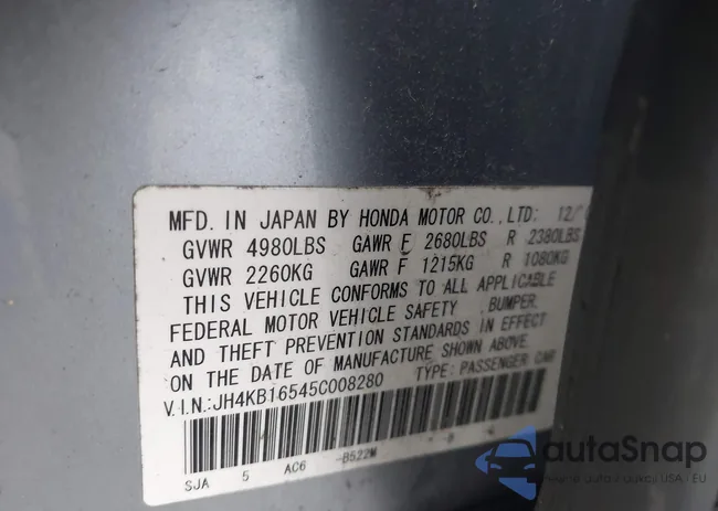 JH4KB16545C008280: 44596316